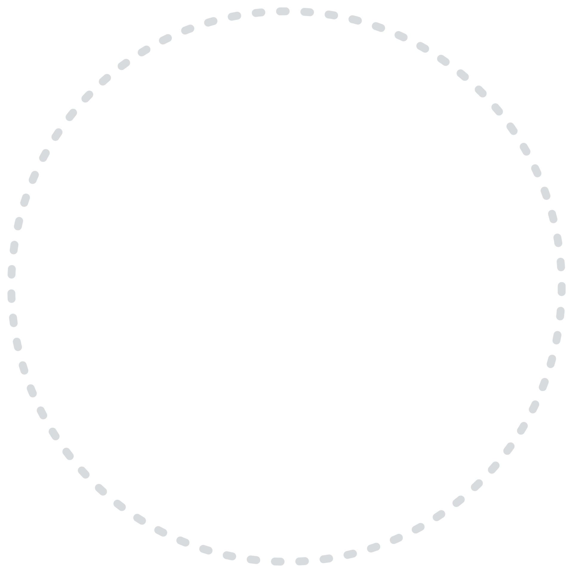 A dark blue dashed circle on a dark green background.