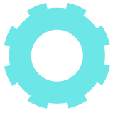 Cyan gear icon.