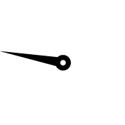 A black arrow points right, with a white dot in a black circle at its tip, on a solid green background.
